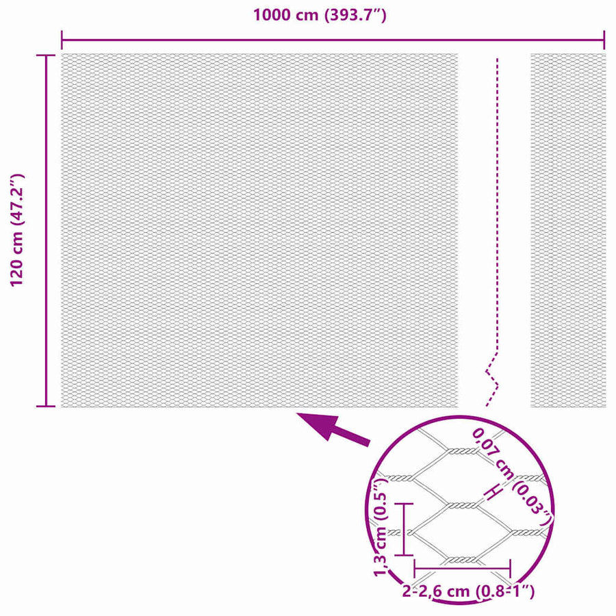 Afrasteringspaal Groen 10 x 1,2 m (13 mm gaas) Staal en PVC