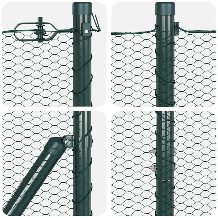Afrasteringspaal Groen 10 x 1,4 m (13 mm gaas) Staal en PVC
