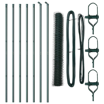Afrasteringspaal Groen 10 x 1,4 m (36 mm gaas) Staal en PVC