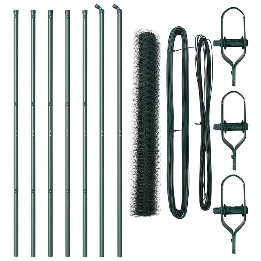 Afrasteringspaal Groen 10 x 1,4 m (36 mm gaas) Staal en PVC