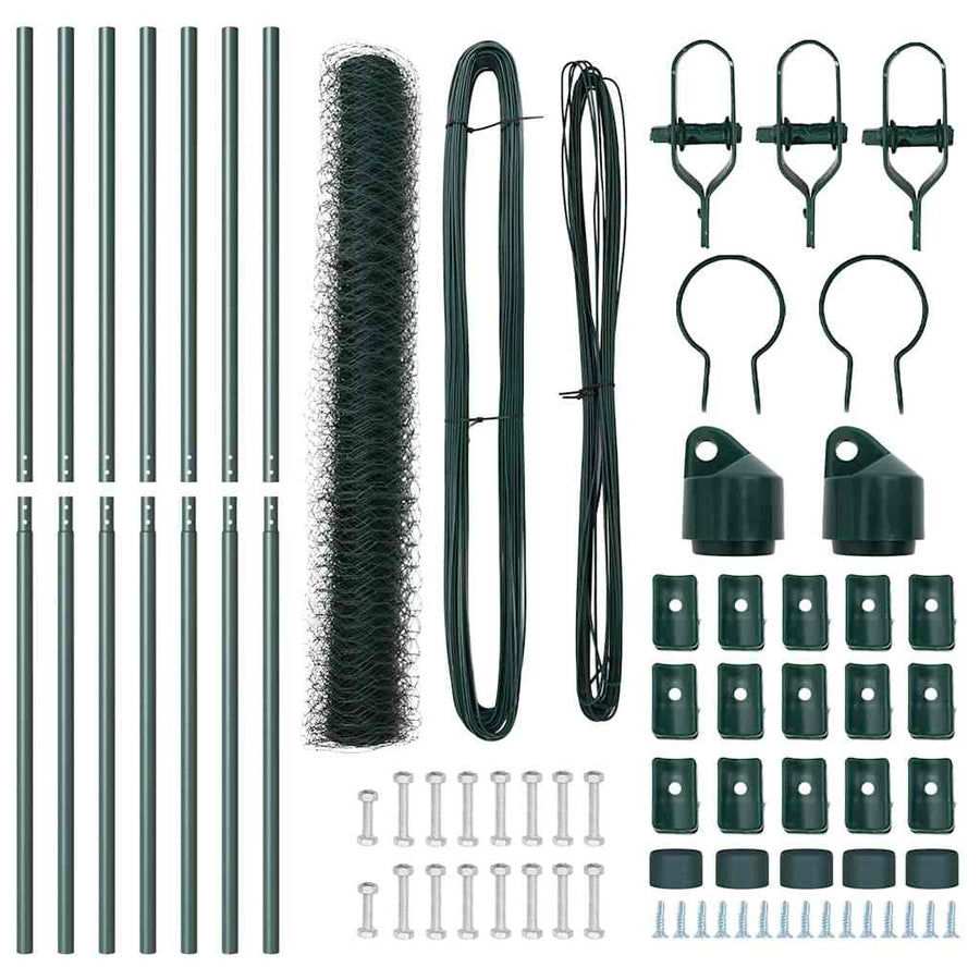Afrasteringspaal Groen 10 x 1,4 m (36 mm gaas) Staal en PVC