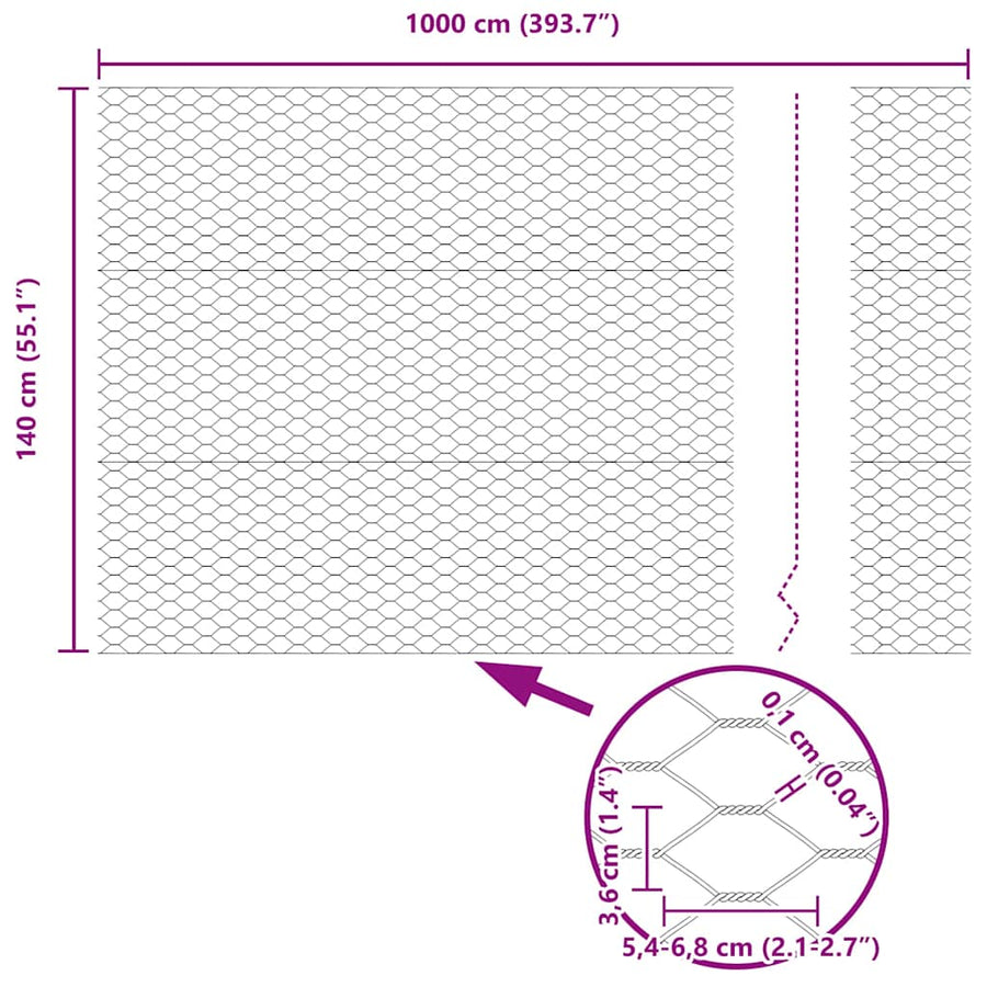 Afrasteringspaal Groen 10 x 1,4 m (36 mm gaas) Staal en PVC