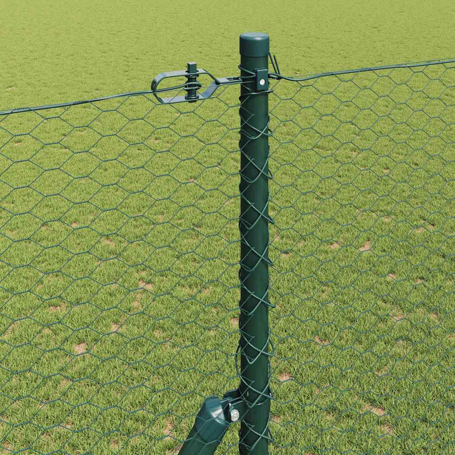 Afrasteringspaal Groen 10 x 1,5 m (25 mm gaas) Staal en PVC