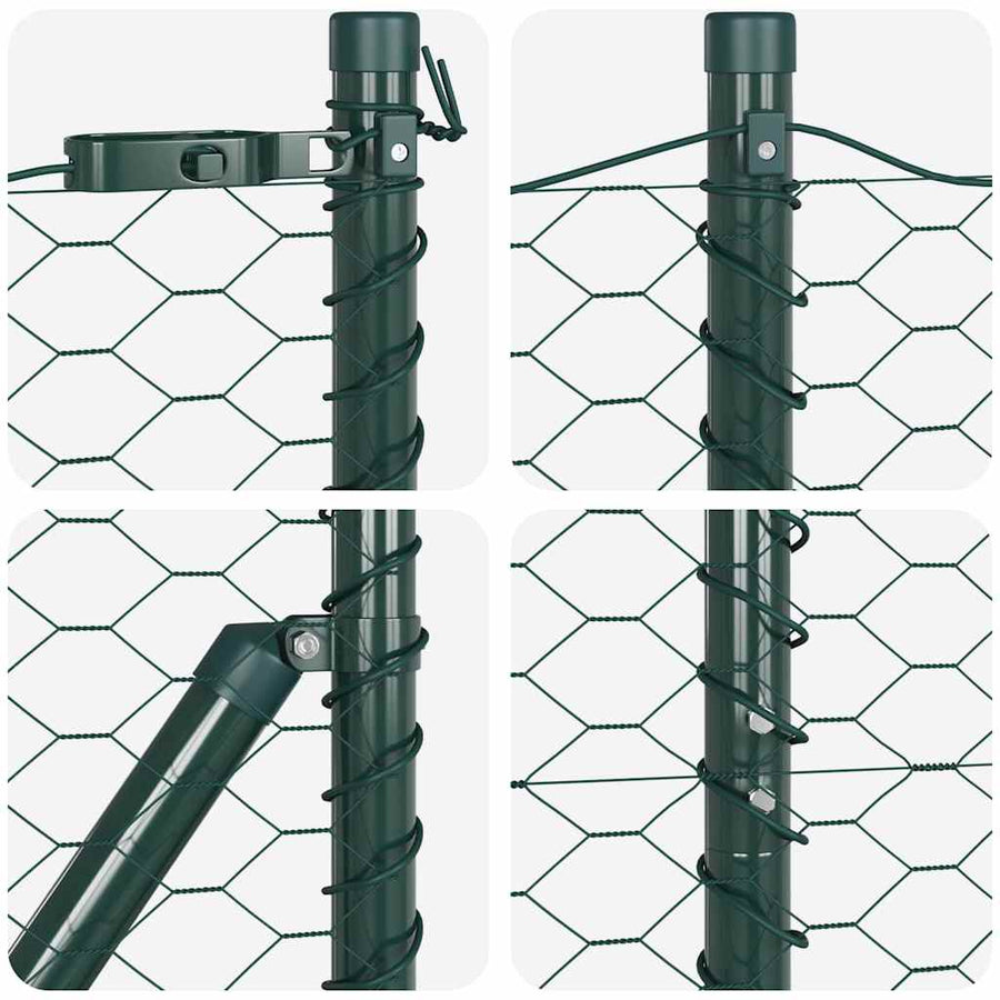 Afrasteringspaal Groen 10 x 1,5 m (36 mm gaas) Staal en PVC