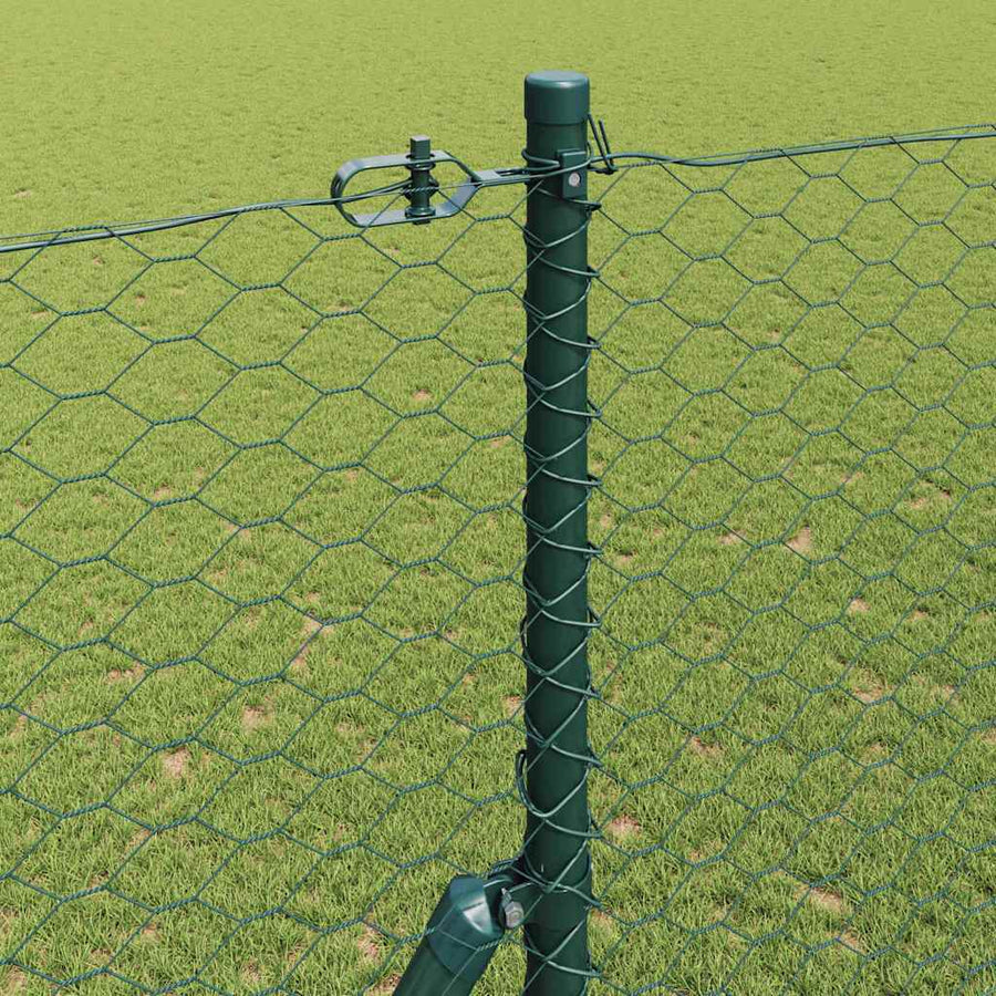 Afrasteringspaal Groen 10 x 1,5 m (36 mm gaas) Staal en PVC