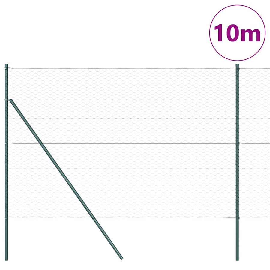 Afrasteringspaal Groen 10 x 1,5 m (36 mm gaas) Staal en PVC