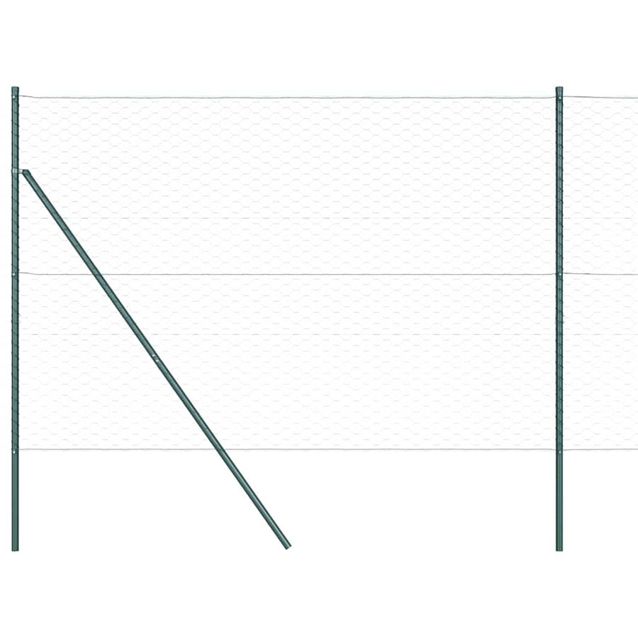 Afrasteringspaal Groen 10 x 1,5 m (50 mm gaas) Staal en PVC