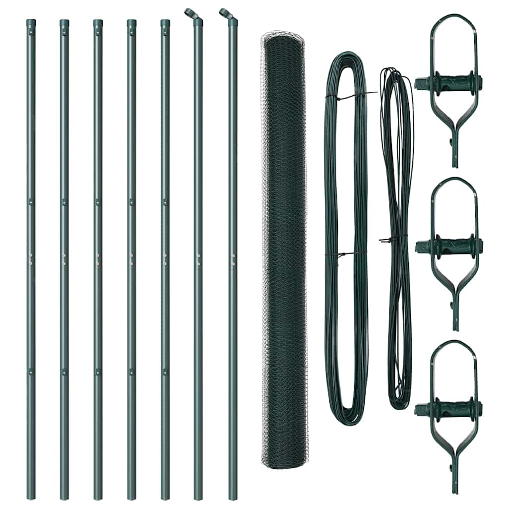 Afrasteringspaal Groen 10 x 1,6 m (25 mm gaas) Staal en PVC