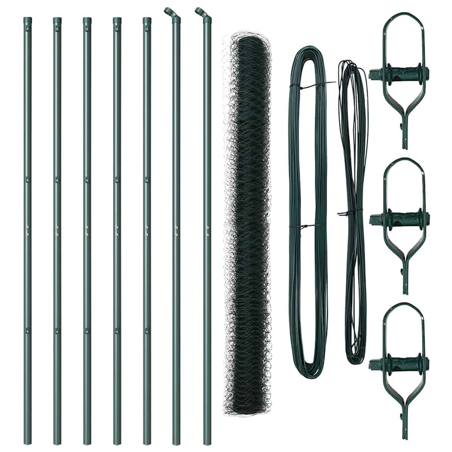 Afrasteringspaal Groen 10 x 1,6 m (36 mm gaas) Staal en PVC
