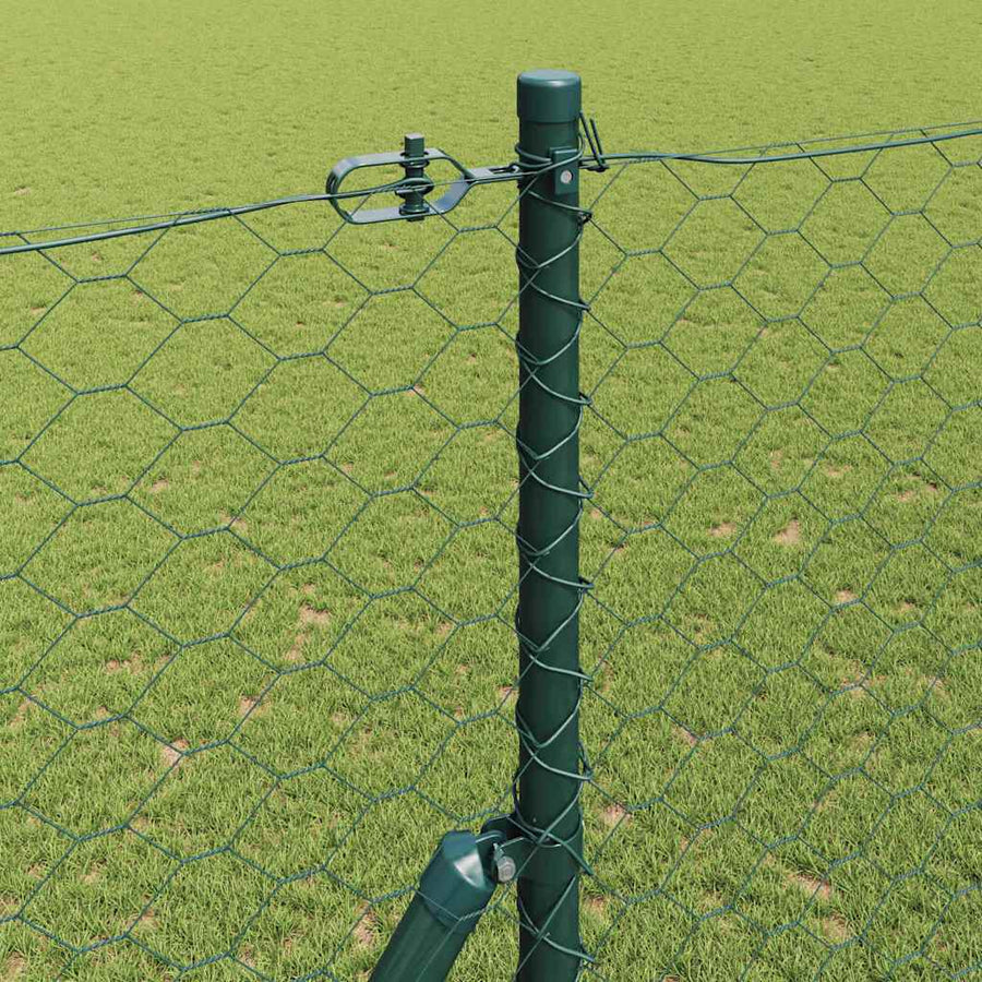 Afrasteringspaal Groen 10 x 1,6 m (50 mm gaas) Staal en PVC