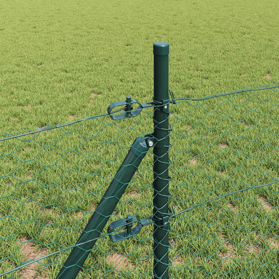 Afrasteringspaal Groen 25 x 0,4 m (36 mm gaas) Staal en PVC