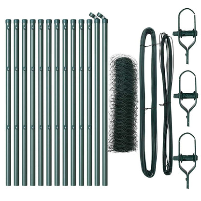 Afrasteringspaal Groen 25 x 0,4 m (50 mm gaas) Staal en PVC