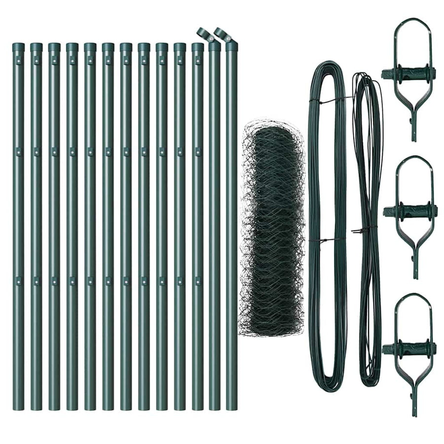 Afrasteringspaal Groen 25 x 0,6 m (36 mm gaas) Staal en PVC