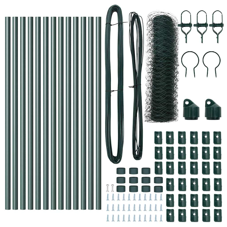 Afrasteringspaal Groen 25 x 0,6 m (36 mm gaas) Staal en PVC