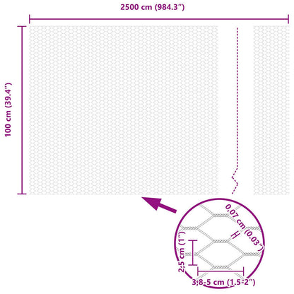 Afrasteringspaal Groen 25 x 1 m (25 mm gaas) Staal