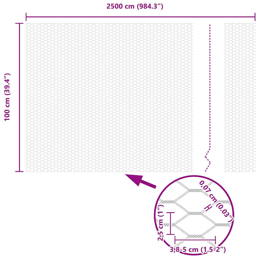 Afrasteringspaal Groen 25 x 1 m (25 mm gaas) Staal
