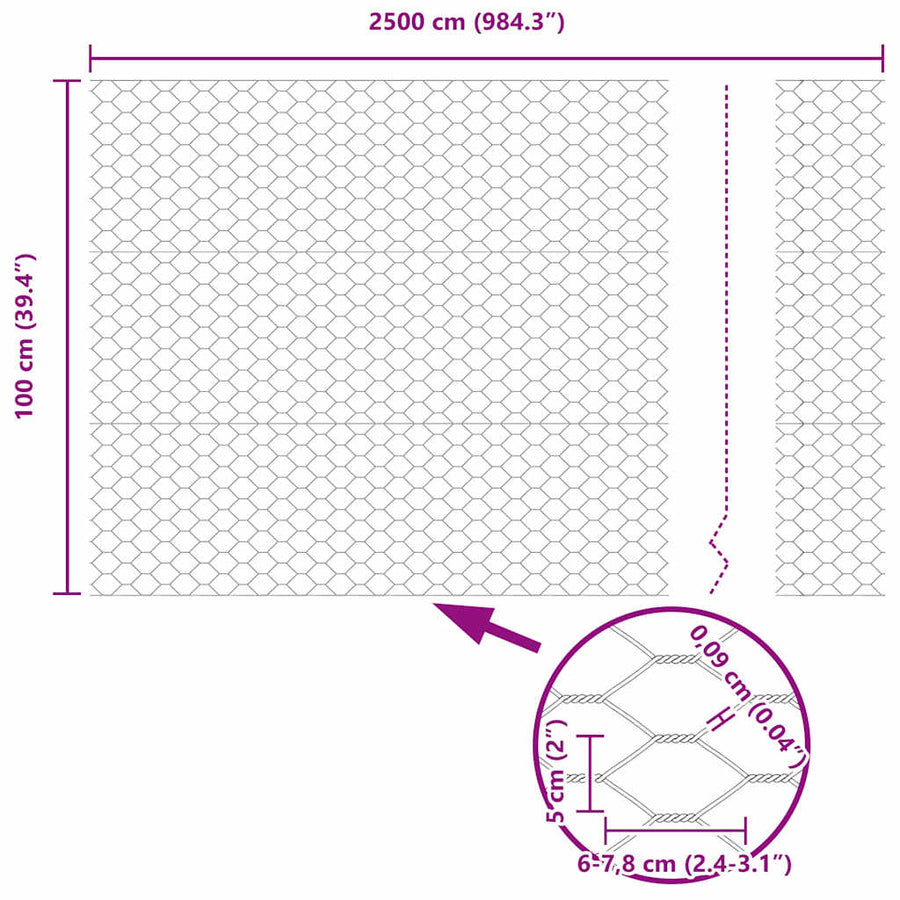 Hecke met palen Groen 1 x 25 m PVC-gecoat staal