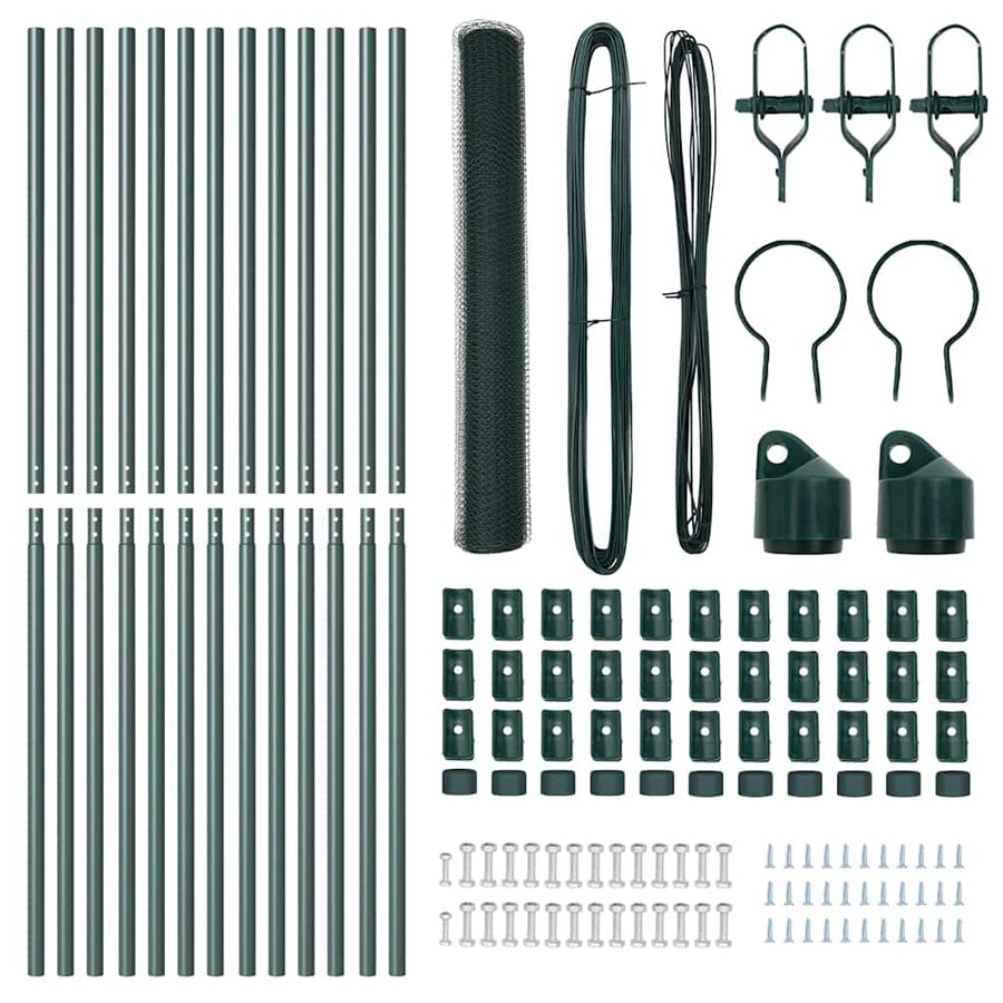 Afrasteringspaal Groen 25 x 1,2 m (13 mm gaas) Staal