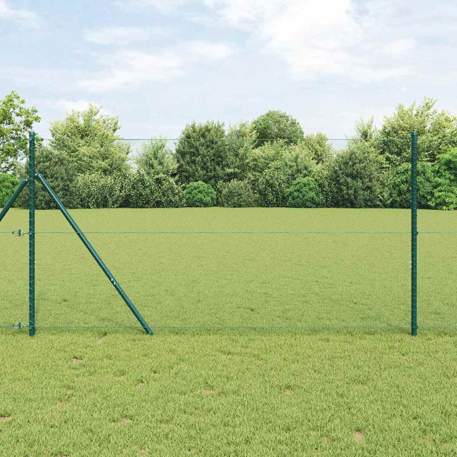 Afrasteringspaal Groen 25 x 1,4 m (13 mm gaas) Staal en PVC