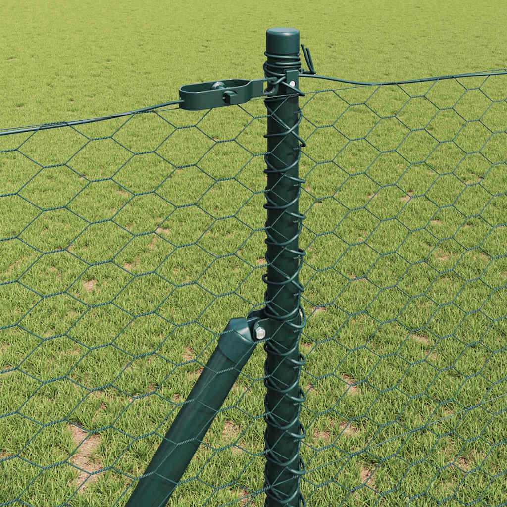 Afrasteringspaal Groen 25 x 1,4 m (36 mm gaas) Staal en PVC