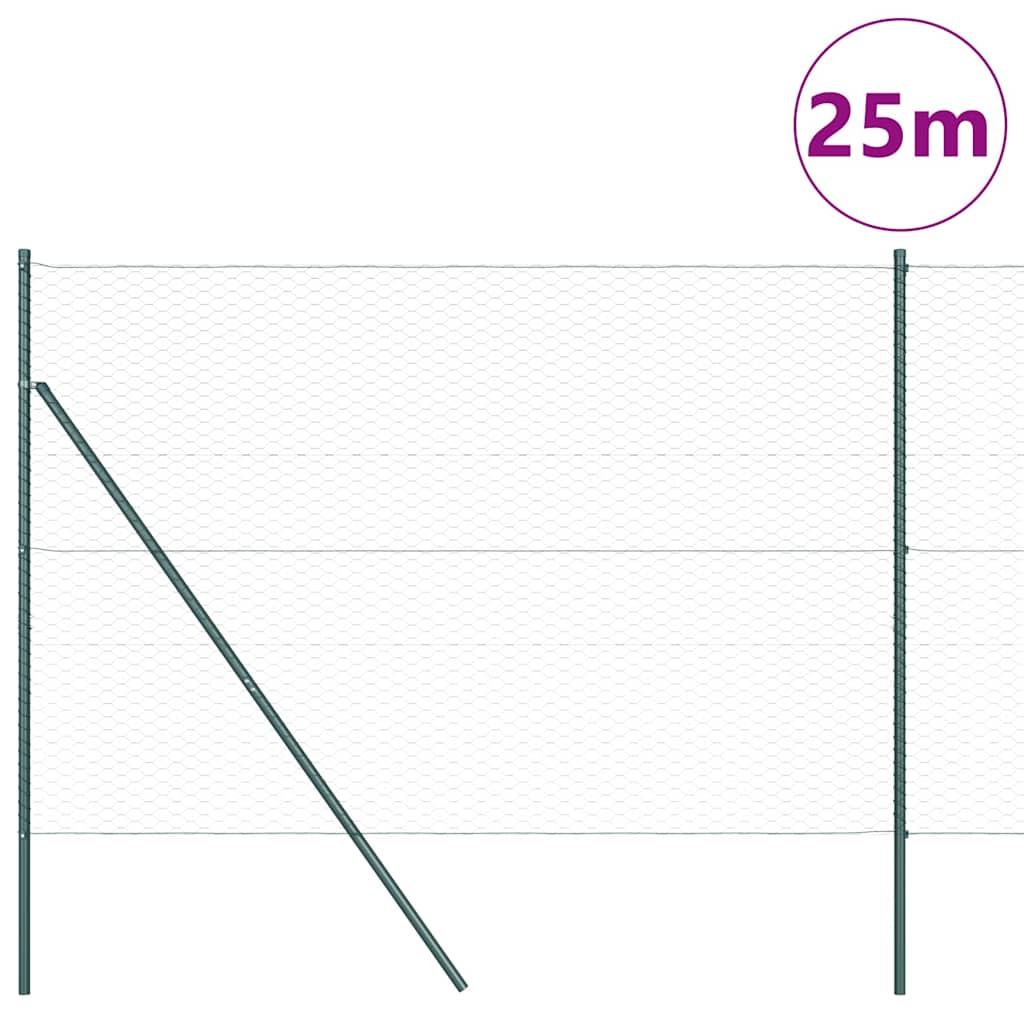 Afrasteringspaal Groen 25 x 1,5 m (36 mm gaas) Staal