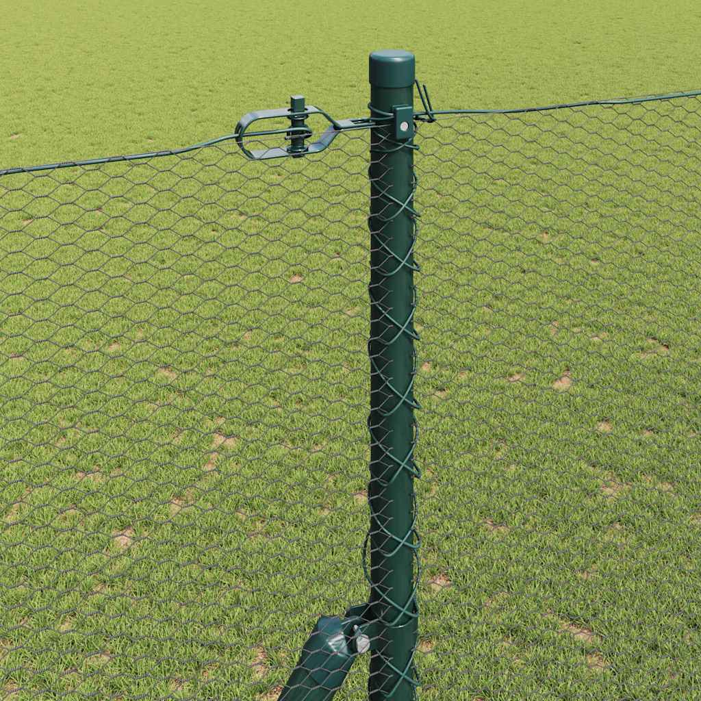 Afrasteringspaal Groen 25 x 1,6 m (13 mm gaas) Staal en PVC