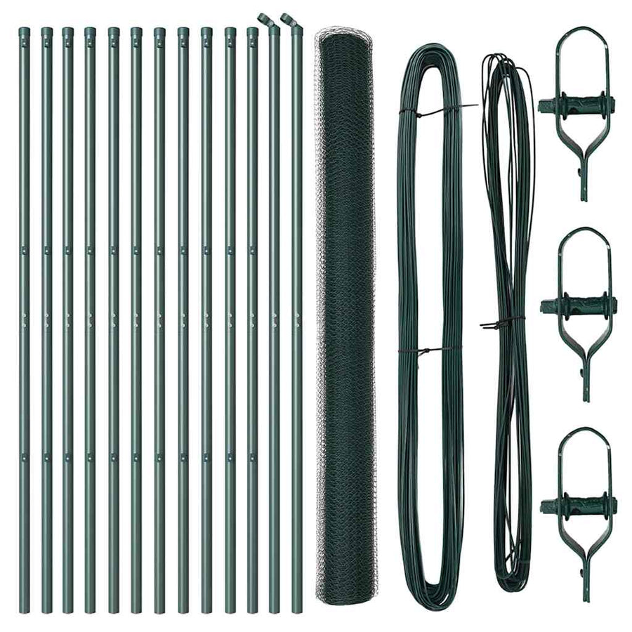 Afrasteringspaal Groen 25 x 1,6 m (13 mm gaas) Staal en PVC