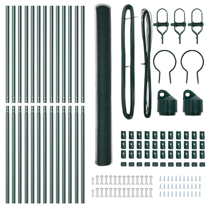 Afrasteringspaal Groen 25 x 1,6 m (13 mm gaas) Staal en PVC