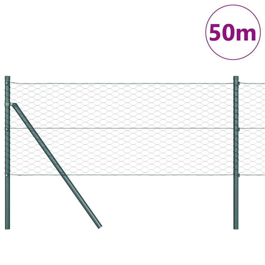 Afrasteringspaal Groen 50 x 0,6 m (36 mm gaas) Staal en PVC