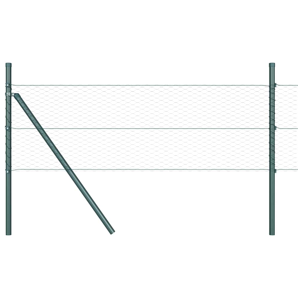 Afrasteringspaal Groen 50 x 0,8 m (25 mm gaas) Staal en PVC