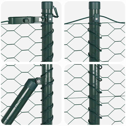 Afrasteringspaal Groen 50 x 0,8 m (36 mm gaas) Staal en PVC