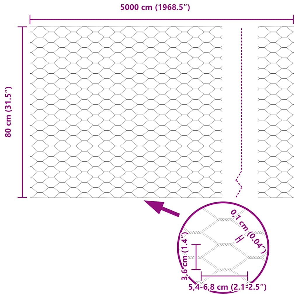 Afrasteringspaal Groen 50 x 0,8 m (36 mm gaas) Staal en PVC