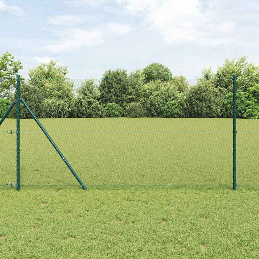 Afrasteringspaal Groen 50 x 1 m (13 mm gaas) Staal en PVC