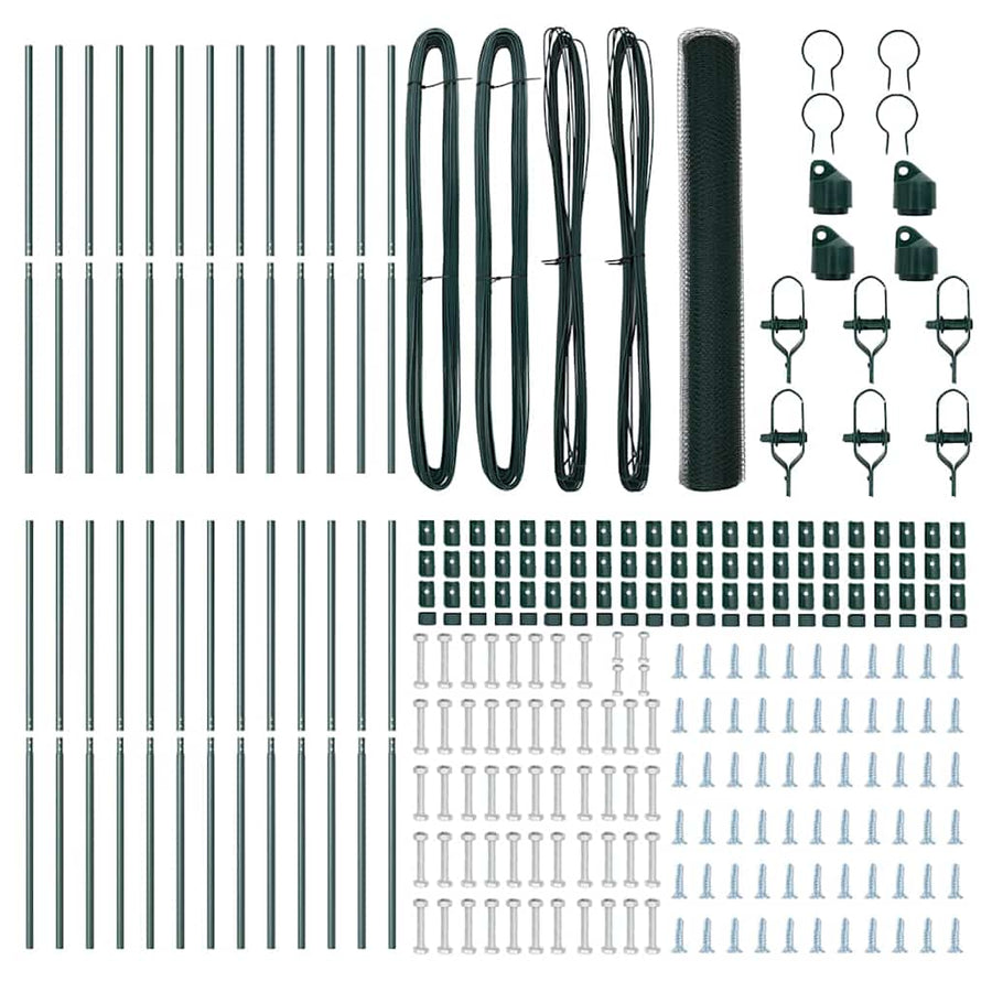 Afrasteringspaal Groen 50 x 1 m (25 mm gaas) Staal en PVC