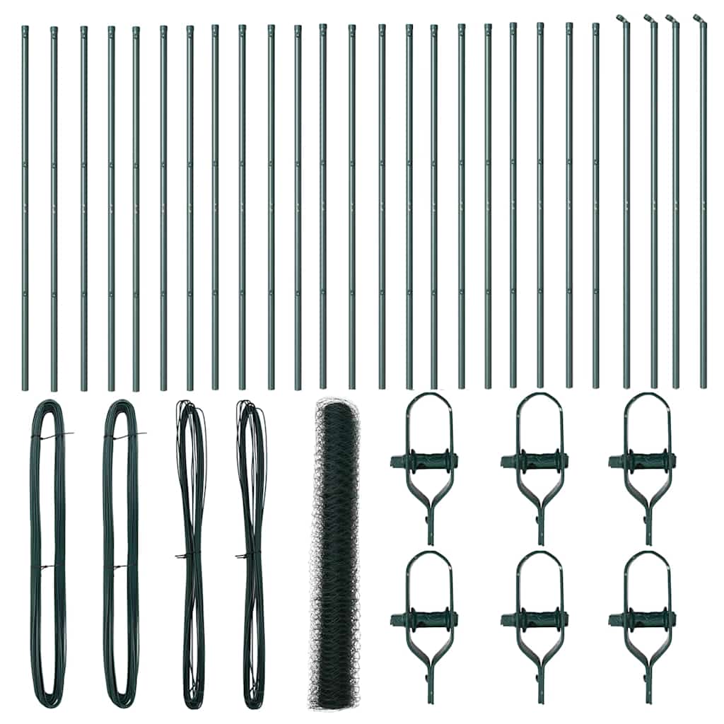 Afrasteringspaal Groen 50 x 1 m (36 mm gaas) Staal en PVC