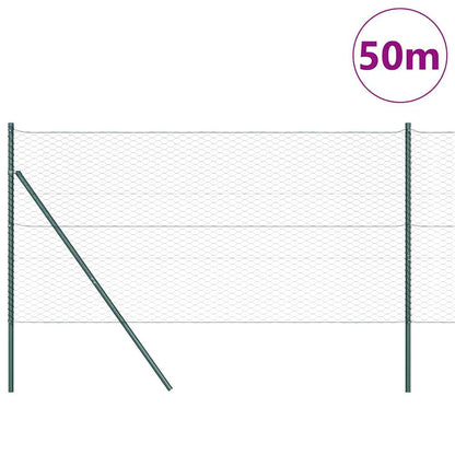 Afrasteringspaal Groen 50 x 1 m (36 mm gaas) Staal en PVC