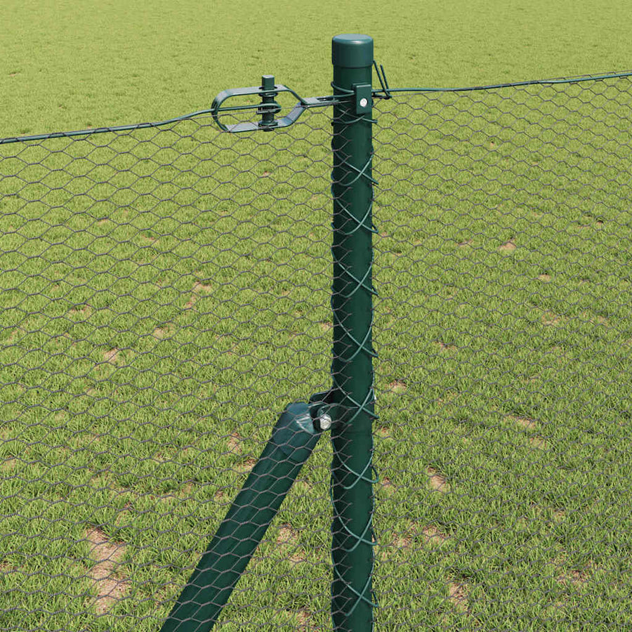Afrasteringspaal Groen 50 x 1,2 m (13 mm gaas) Staal en PVC