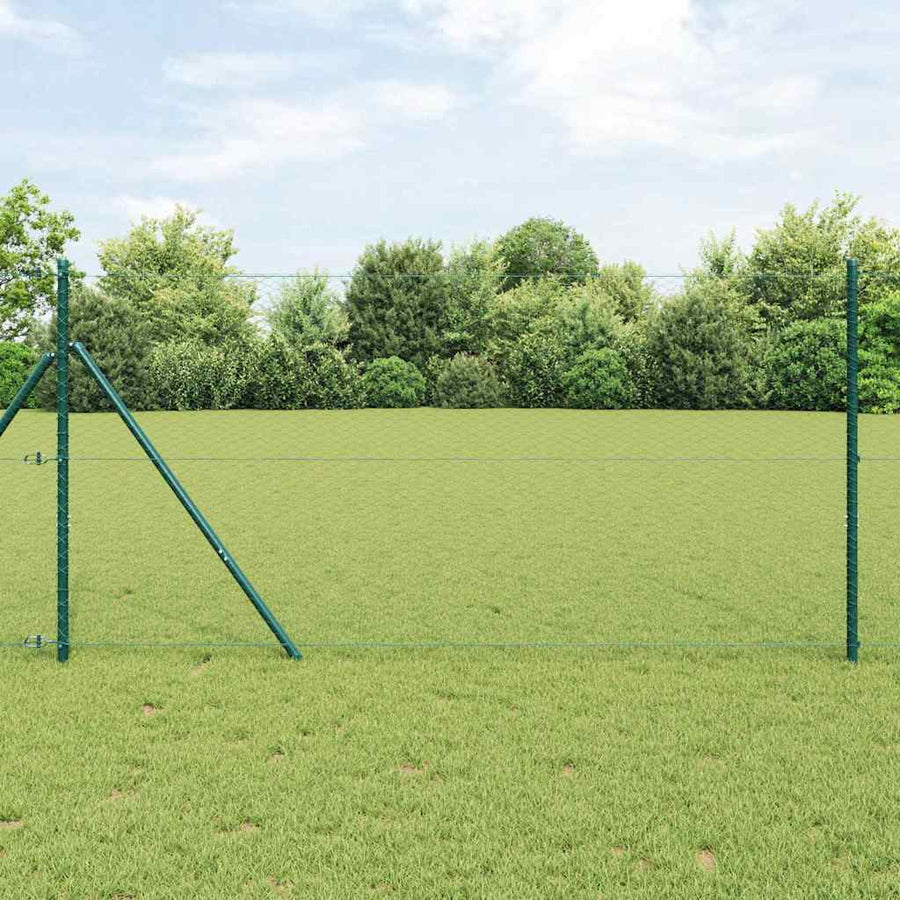 Afrasteringspaal Groen 50 x 1,2 m (25 mm gaas) Staal en PVC