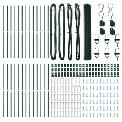 Afrasteringspaal Groen 50 x 1,2 m (25 mm gaas) Staal en PVC