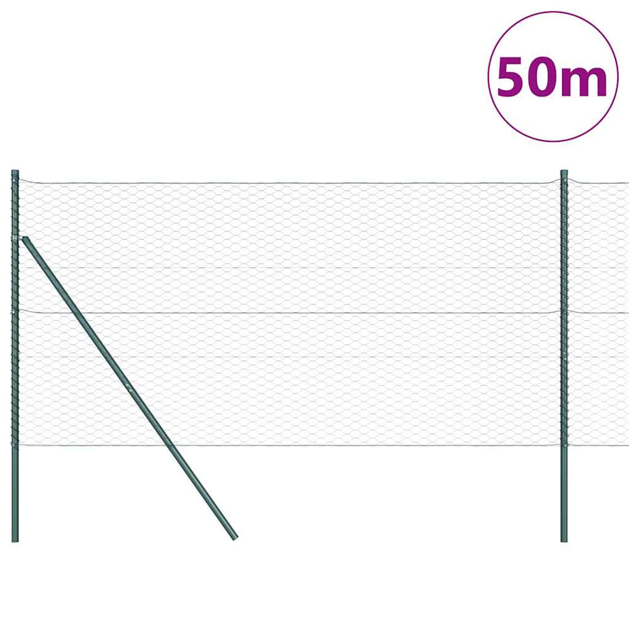 Afrasteringspaal Groen 50 x 1,4 m (36 mm gaas) Staal en PVC