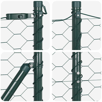 Afrasteringspaal Groen 50 x 1,4 m (50 mm gaas) Staal en PVC