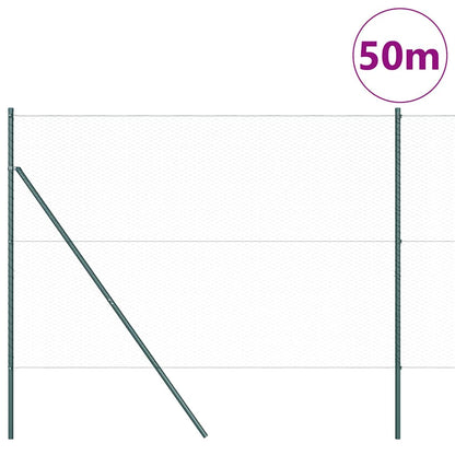 Afrasteringspaal Groen 50 x 1,5 m (25 mm gaas) Staal en PVC