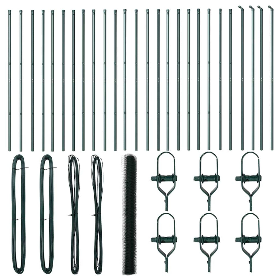 Afrasteringspaal Groen 50 x 1,5 m (36 mm gaas) Staal en PVC