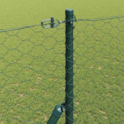 Afrasteringspaal Groen 50 x 1,5 m (50 mm gaas) Staal en PVC