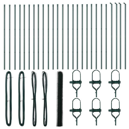 Afrasteringspaal Groen 50 x 1,5 m (50 mm gaas) Staal en PVC