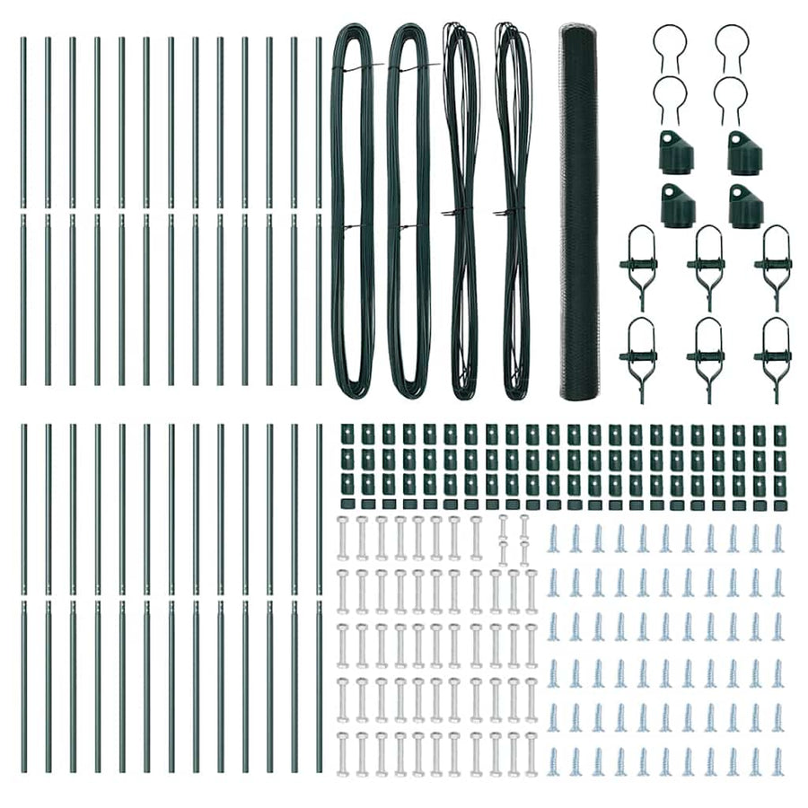 Afrasteringspaal Groen 50 x 1,6 m (25 mm gaas) Staal en PVC