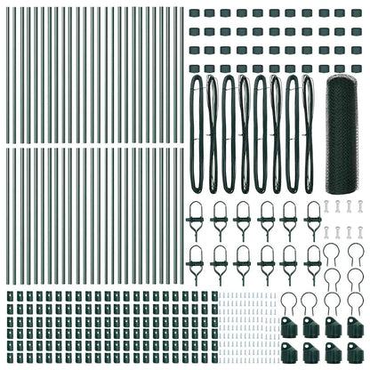 Afrasteringspaal Groen 100 x 0,4 m (13 mm gaas) Staal en PVC