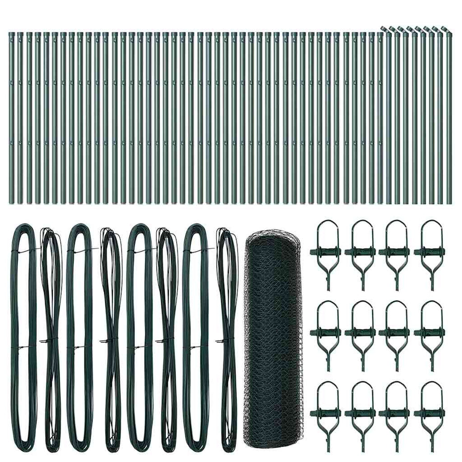 Afrasteringspaal Groen 100 x 0,4 m (25 mm gaas) Staal en PVC