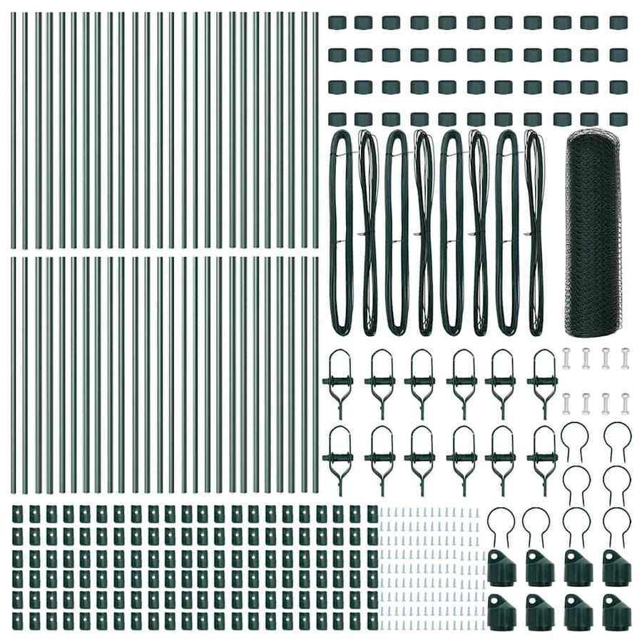 Afrasteringspaal Groen 100 x 0,4 m (25 mm gaas) Staal en PVC