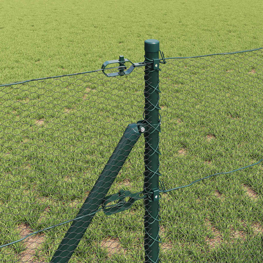 Afrasteringspaal Groen 100 x 0,6 m (13 mm gaas) Staal en PVC